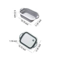 0098b (Brown Box) Foldable Chopping Board Dish Rack Washing Bowl  Draining Basket 3in1 Multi-function